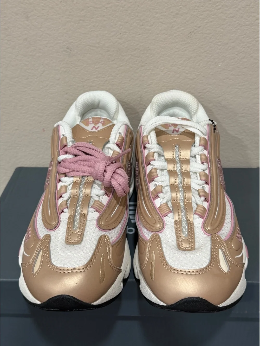 Size 7.5 - New Balance Women’s 1000 “White Gold Pink”